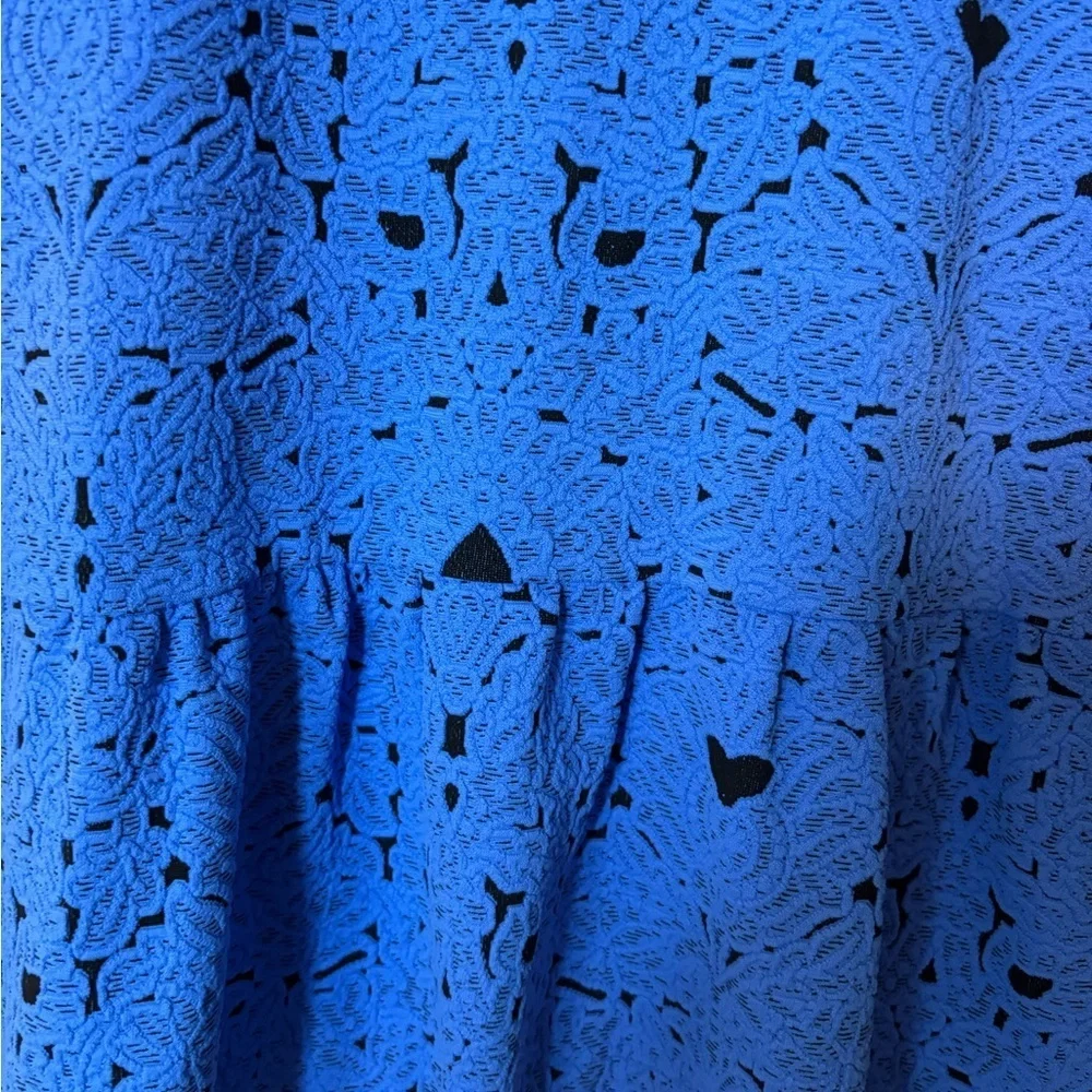 Andria Lieu Collection Blue Lace Pattern Button-Up Jacket - Picture 6 of 12